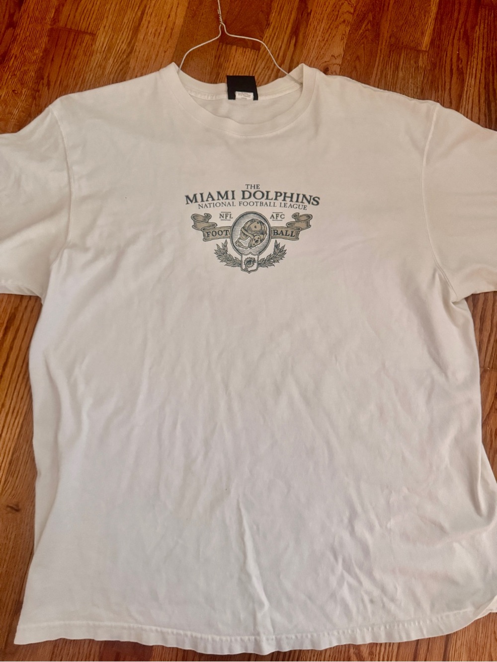 Vintage NFL Miami Dolphins White Short Sleeve Tee with Center Emblem